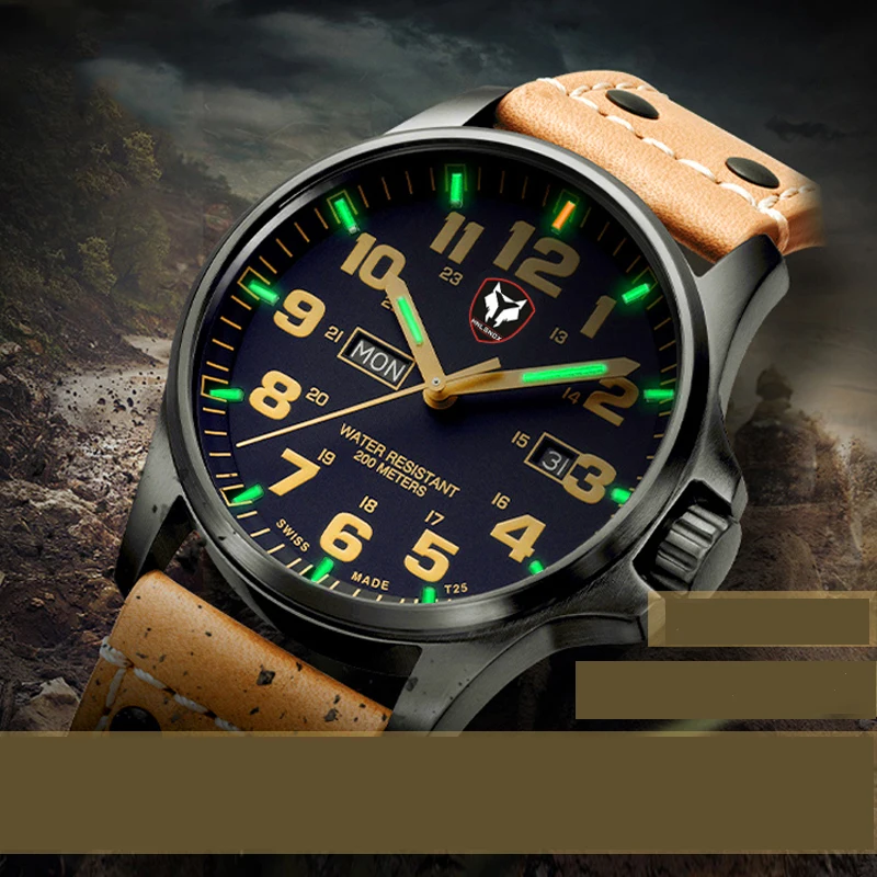 

2021 Newest Men's Military Watches Tritium Self-luminous Outdoor Multi-function Diving Watch Special Forces Wristwatch for Men