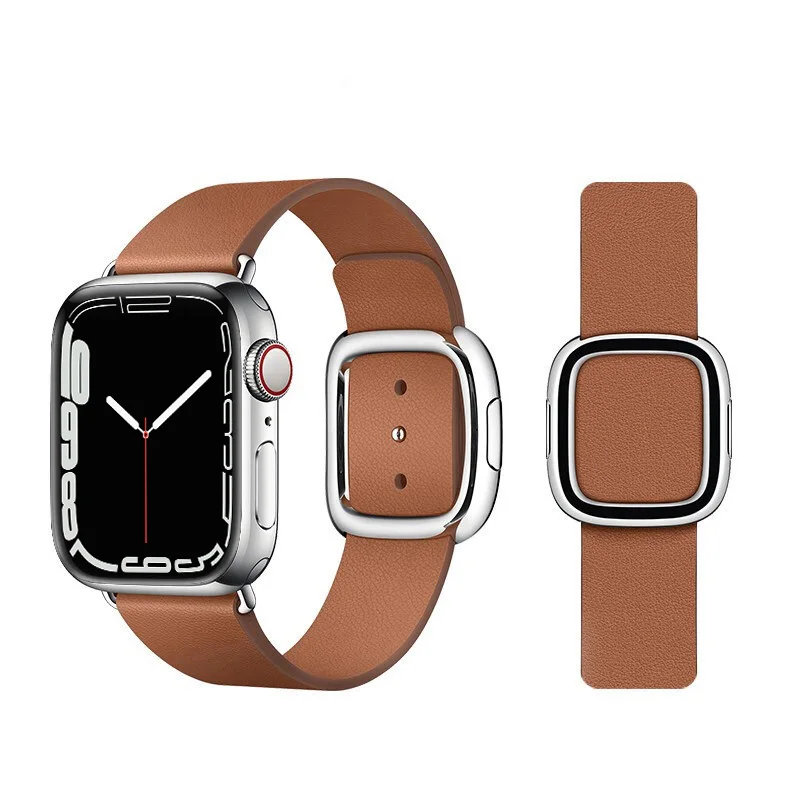 

Ремешок кожаный для Apple Watch band 45 мм 41 мм 44 мм/40 м 42 мм/38 мм