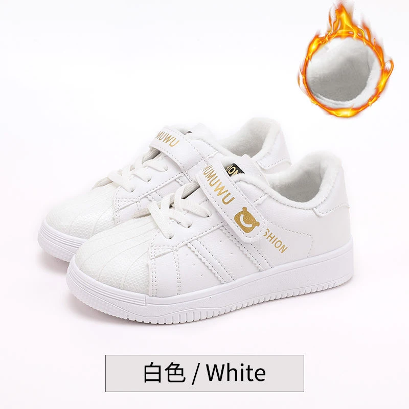 

New Winter Boys Girls Sneakers Warm Plush Cotton Kids Sport Shoes Fashion