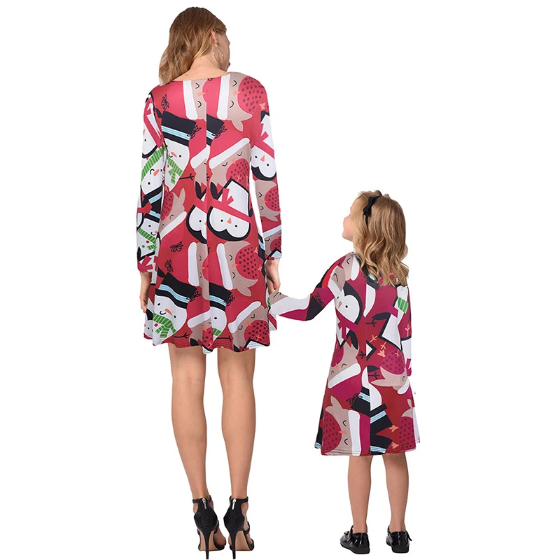 Одинаковая одежда для семьи новинка 2015 года Осенняя Рождественская платья