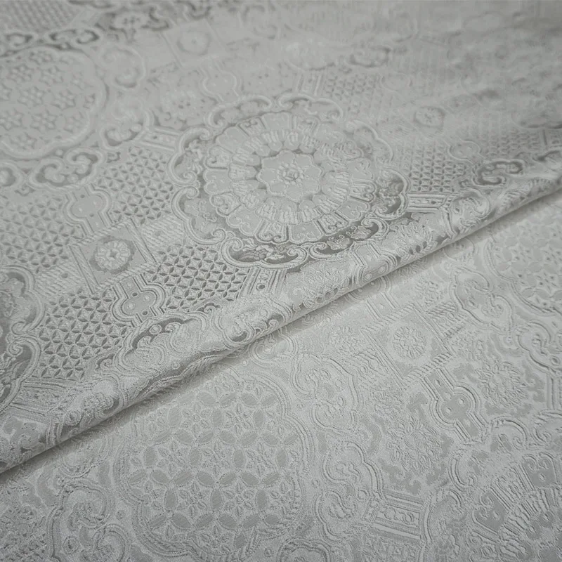 75x50 см белый цветочный стиль дамасский шелковый атлас парча жаккардовая ткань