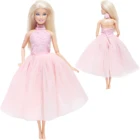 Мини-платье ручной работы BJDBUS, розовое кружевное платье для свадебной вечеринки, аксессуары для куклы Барби, игрушки для девочек