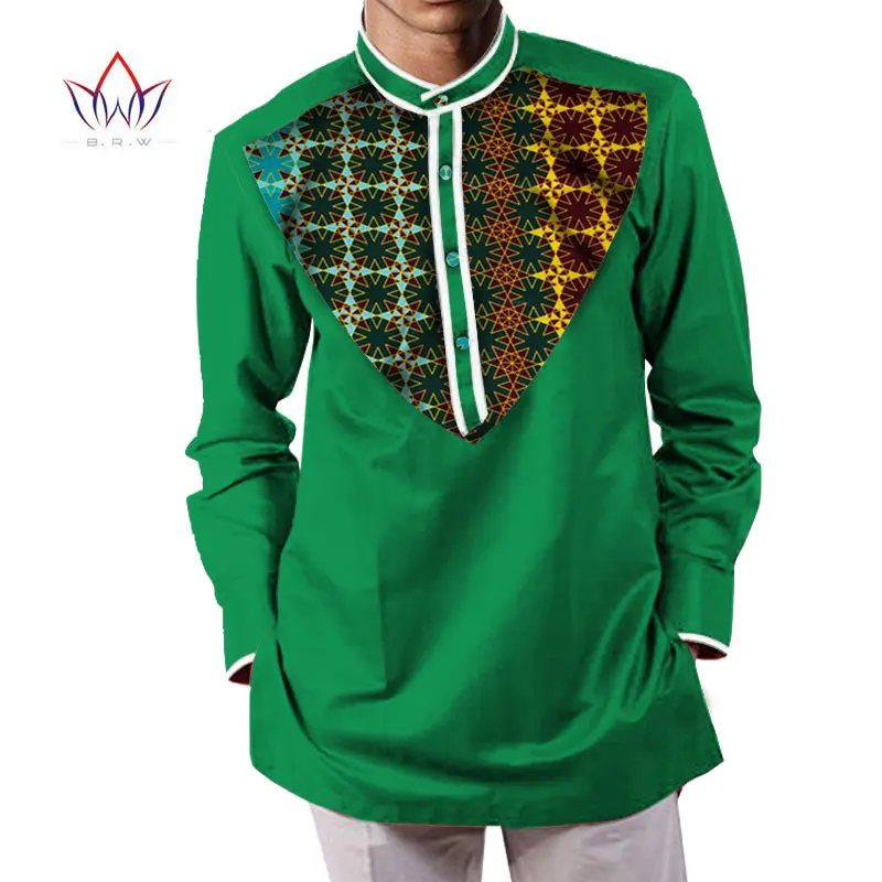 3 Летняя мужская африканская одежда dashikis camisa masculina батик Печать Топы мужские натуральный хлопок рубашки BRW WYN232 - Цвет: 3