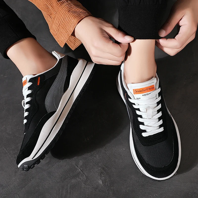 

New Young Casual Men Shoes Comfortable Male Casual Sneaker Size 39-44 Suede Running Shoe for Mens Popular 2021 Golf Shoes Man