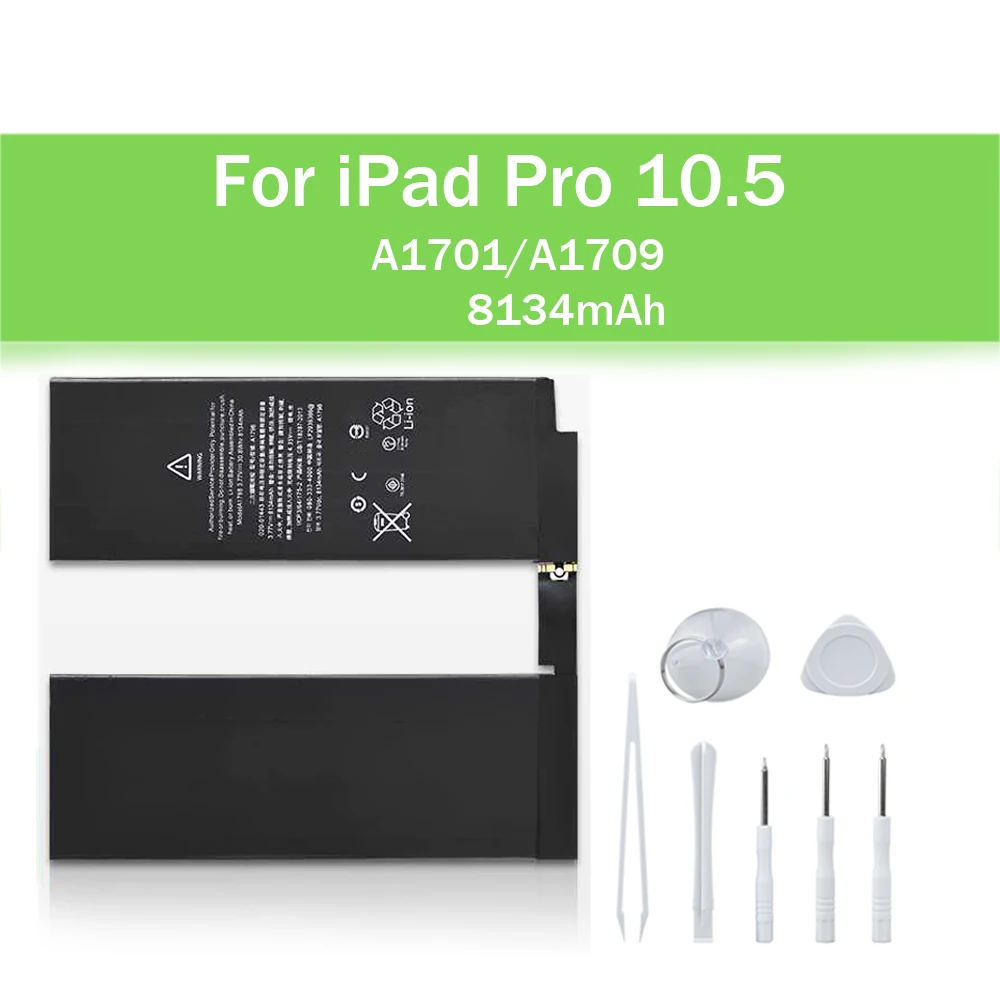 

Replacement Battery For ipad pro10.5 A1701 A1709 8134mAh Tablet Bateria with Free Repair tool kit