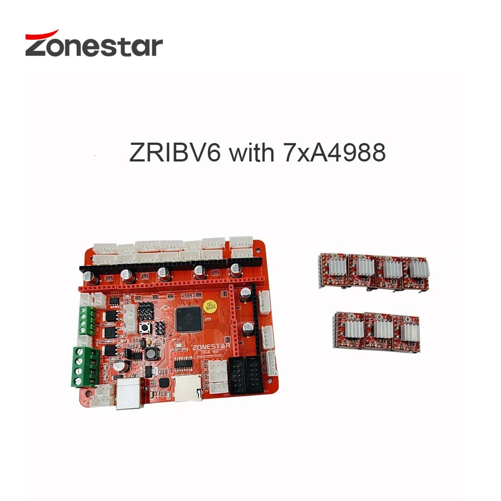 ZONESTAR, Новейшая Плата управления 3d-принтером, материнская плата ZRIBV6, контрольный Лер, совместимый с Ramps V1.4 ATMEGA2560, четыре экструдера