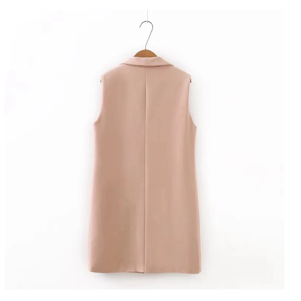 Женский Длинный жилет без рукавов весенне осенний костюм большого размера с