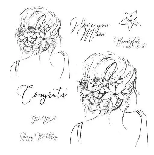 Прозрачный штамп или с цветами для скрапбукинга/изготовления открыток/Детские