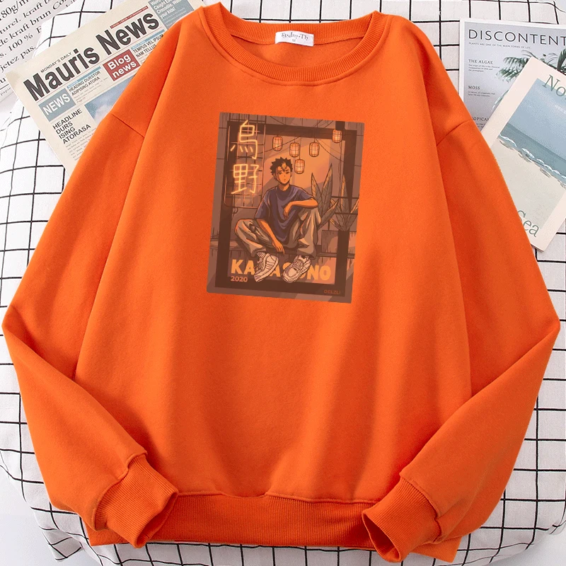 

Anime Haikyuu Karasuno High School Club Print Male Hoodies Warm Casual Tops Thick Comfortable Hooded Oversized Soft Men Hoody