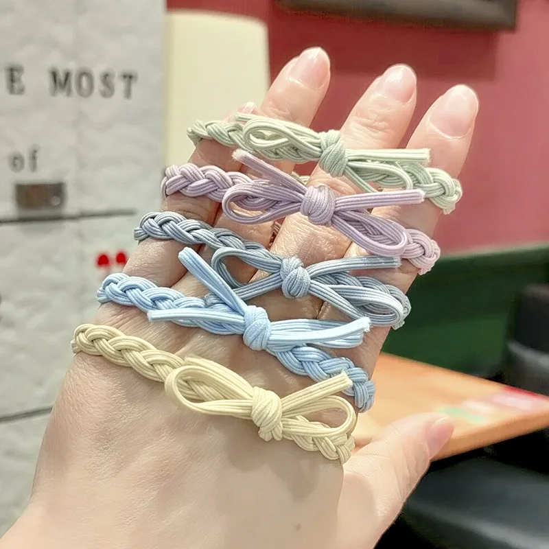

5pcs Korea Rubber Band Colorful Ball Hair Tie Rope For Girls Fashion Elastic Elastic Band Hair Accessories Ponytail Holder