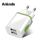 ANKNDO USB зарядное устройство адаптер EU настенное зарядное устройство для планшетов зарядное устройство с 2 USB-портами зарядное устройство с европейской вилкой светодиодное зарядное устройство для Xiaomi