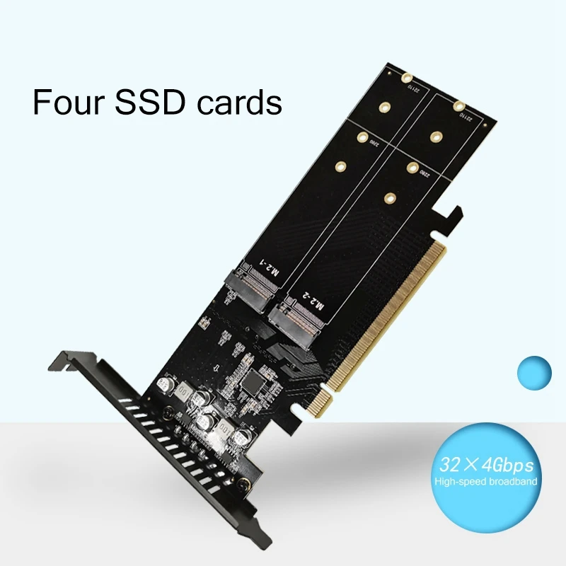 PCIE 4 0 X16 до M.2 M Key NVME SSD Raid адаптер карта 8000 Φ для ноутбука 22110 2280 жесткий диск |