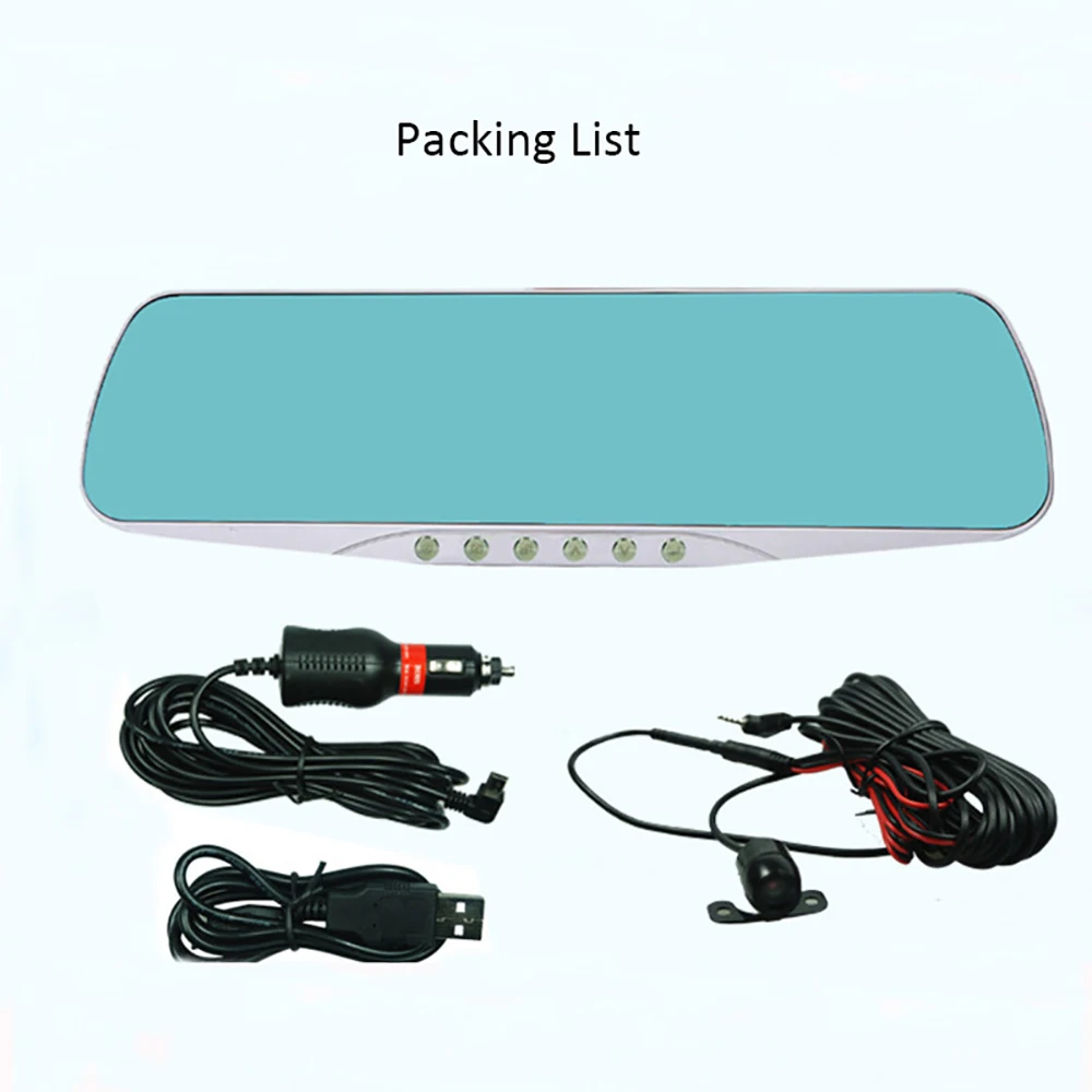 

4.3 Car DVR Full HD 1080P Dual Lens Rear View Dash Cam Vehicle Camera Monitor Video Recorder Motion Detector Registrar Camcorder