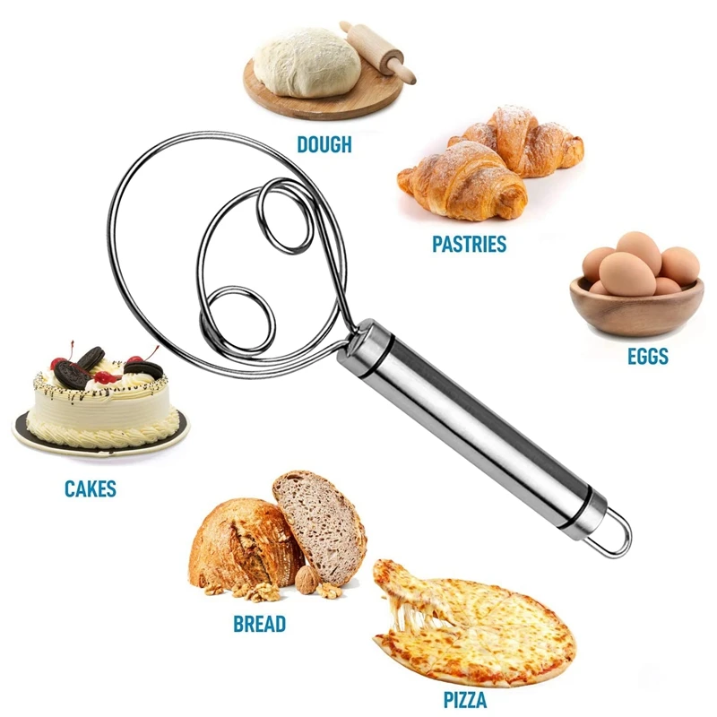 

Danish Bread Dough Whisk Stainless Steel Dutch Bread Dough Whisk Scoring Tool Cake Tools for Bread, Pastry or Pizza