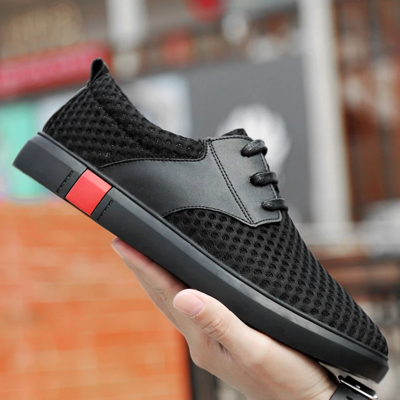 Кроссовки мужские сетчатые из дышащей кожи легкие повседневные уличные туфли