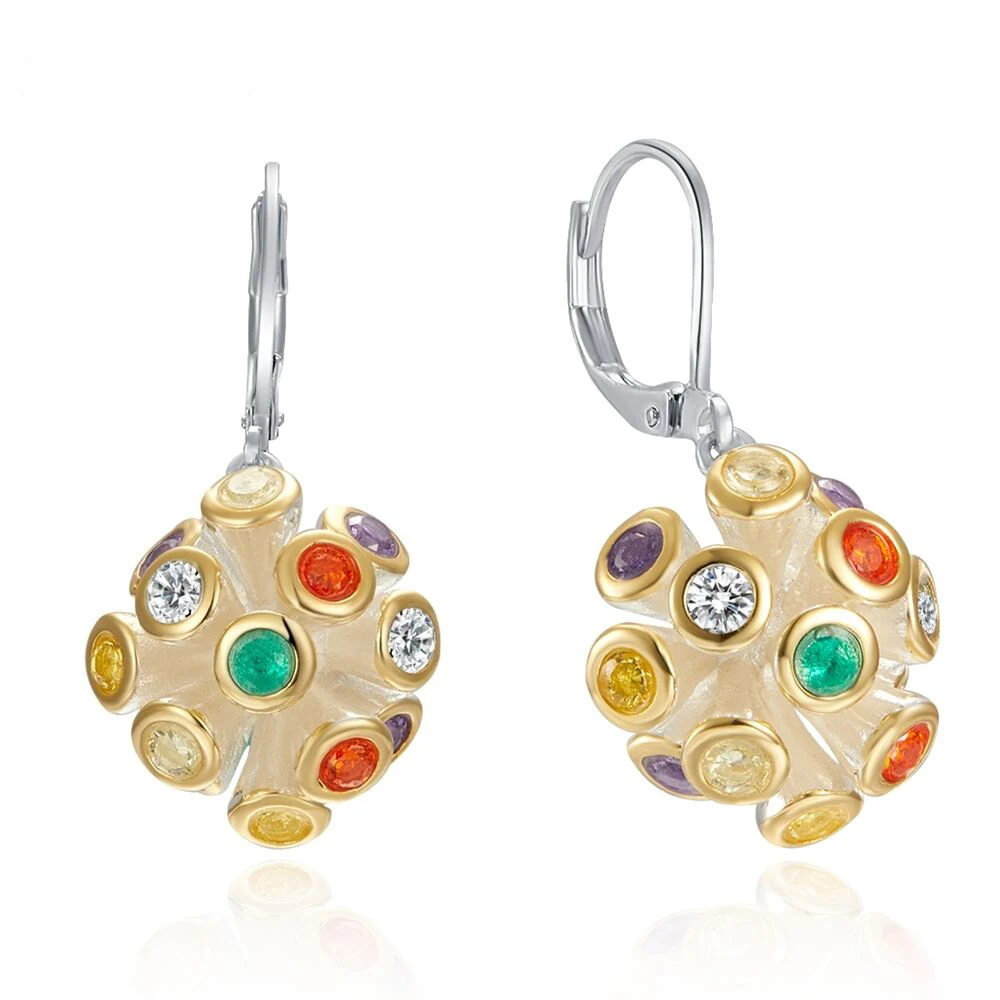 

ew Rainbow Color Zircon Earrings for Women Multi-Colors Hanging Dangle Earings Female Jewelry Hot Pick WE3983