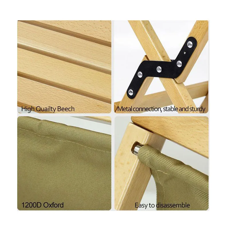 

Outdoor folding stool Portable Flexible wood Chair for Hiking picnic Ultralight Fishing horse