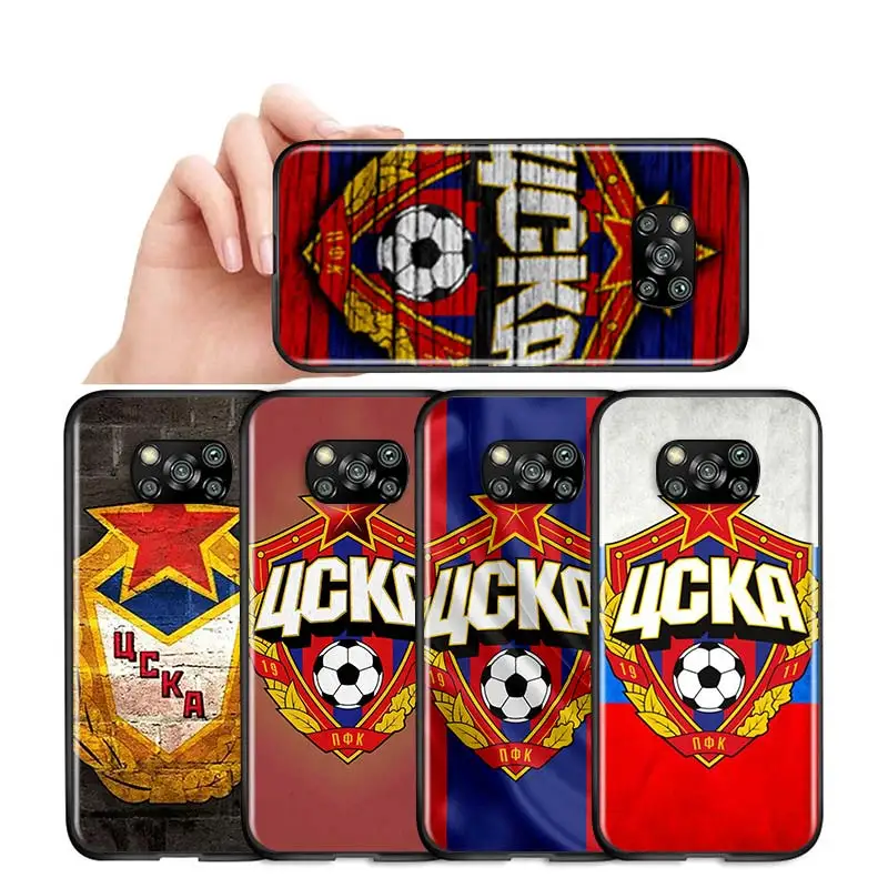 

PFC CSKA Moscow Football Team For Xiaomi Civi Poco X3 NFC F3 GT M3 M2 X2 F2 Pro C3 F1 Play Mix 3 A2 A1 6X 5X Black Phone Case