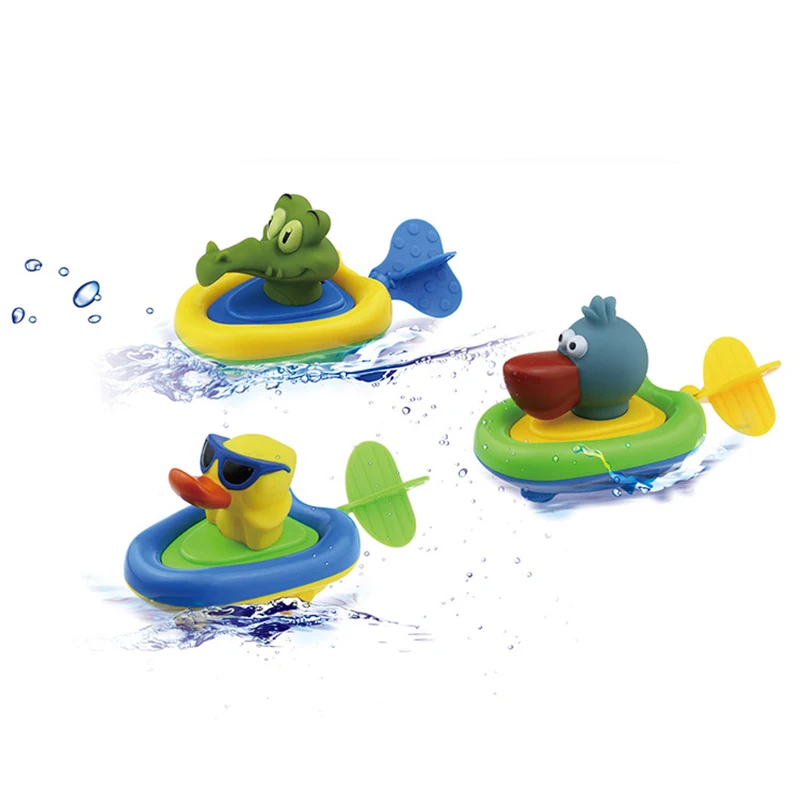 Hot Sale Cartoon Animal Boat Bath Toy Amphibious Clockwork Pull Cord Baby Toddlers Kids Water Toys | Игрушки и хобби