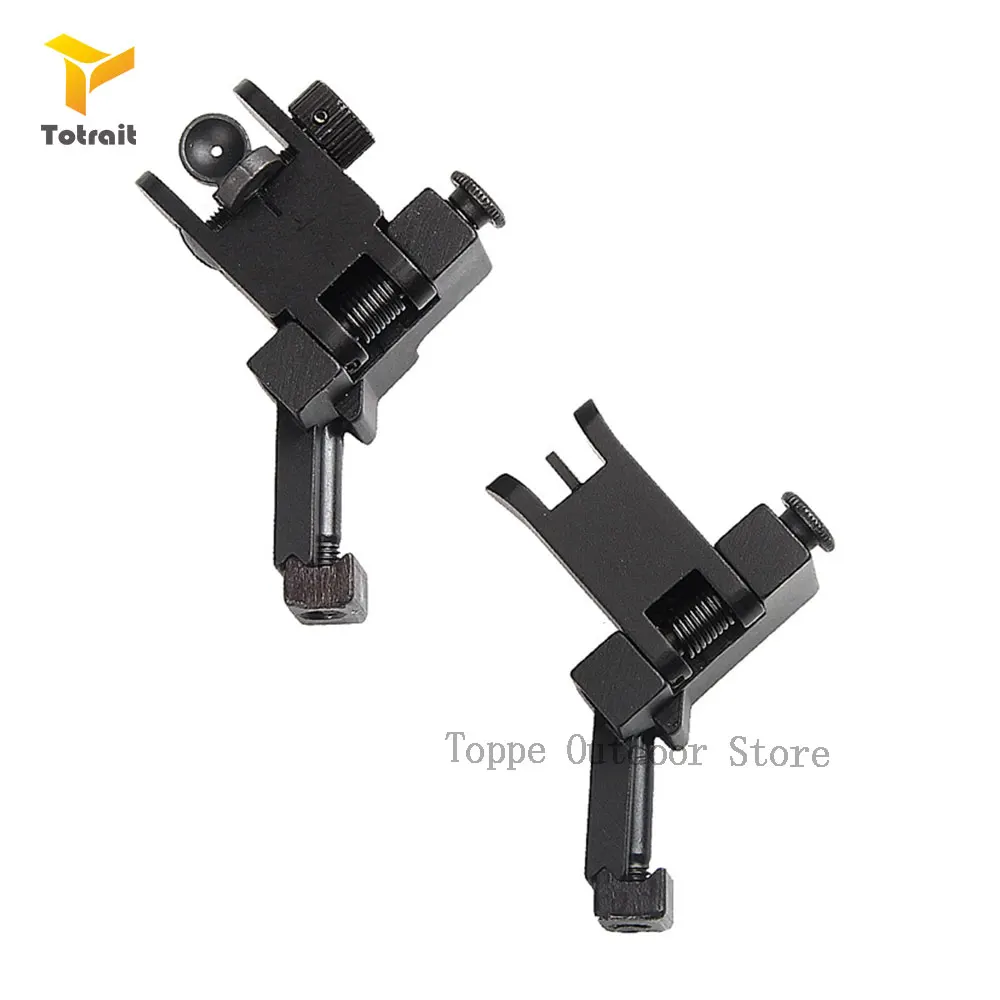TOtrait 1 Pair Tactical Front and Rear Flip Up 45 Degree Offset Rapid Backup Iron Sight Transition Gun Accessories for Hunting | Спорт и