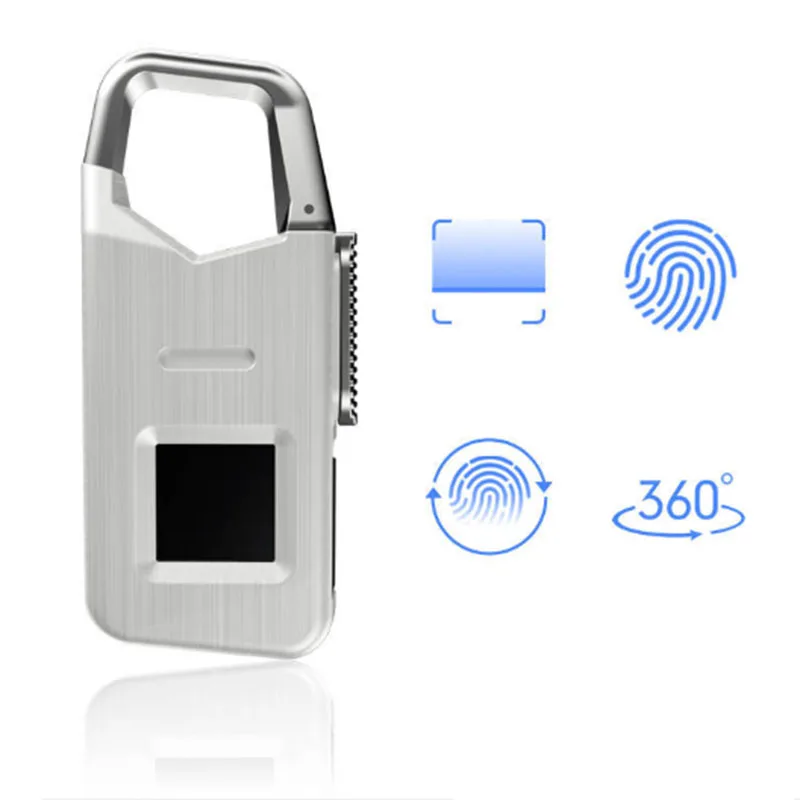 Portable Outdoor Tourist Biometric Intelligent Fingerprint Lock Waterproof Usb Charging Padlock Suitable for Ba | Безопасность и