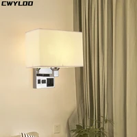 usb plug interface charging wall lamp creative bedroom with plug bedside led wall lamp hotel bedside lamp