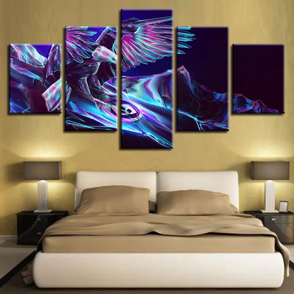 Плакат модульная Картина на холсте искусство 5 шт. абстрактный цвет животное Орл