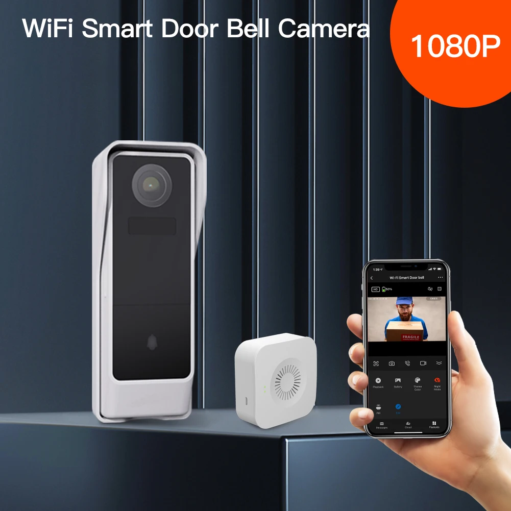 Беспроводной умный видеодомофон Tuya Smart Home 1080P HD камера видеонаблюдения