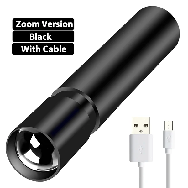 Zoom Torch 600 мАч USB Перезаряжаемый Мини светодиодный фонарик водонепроницаемый фонарь-фонарик 3 режима стильный портативный костюм для ночного освещения, кемпинга - Испускаемый цвет: Zoom Torch