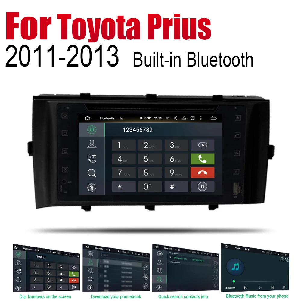 ZaiXi Android автомобильный Радио Стерео GPS навигация для Toyota Prius 2011 ~ 2013 Bluetooth wifi 2din