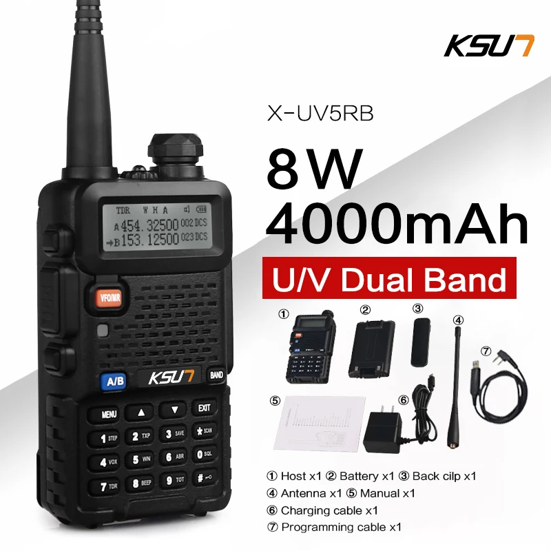 Переносная рация Ksun UV5RB двухстороннее FM-радио мобильное портативное радио для