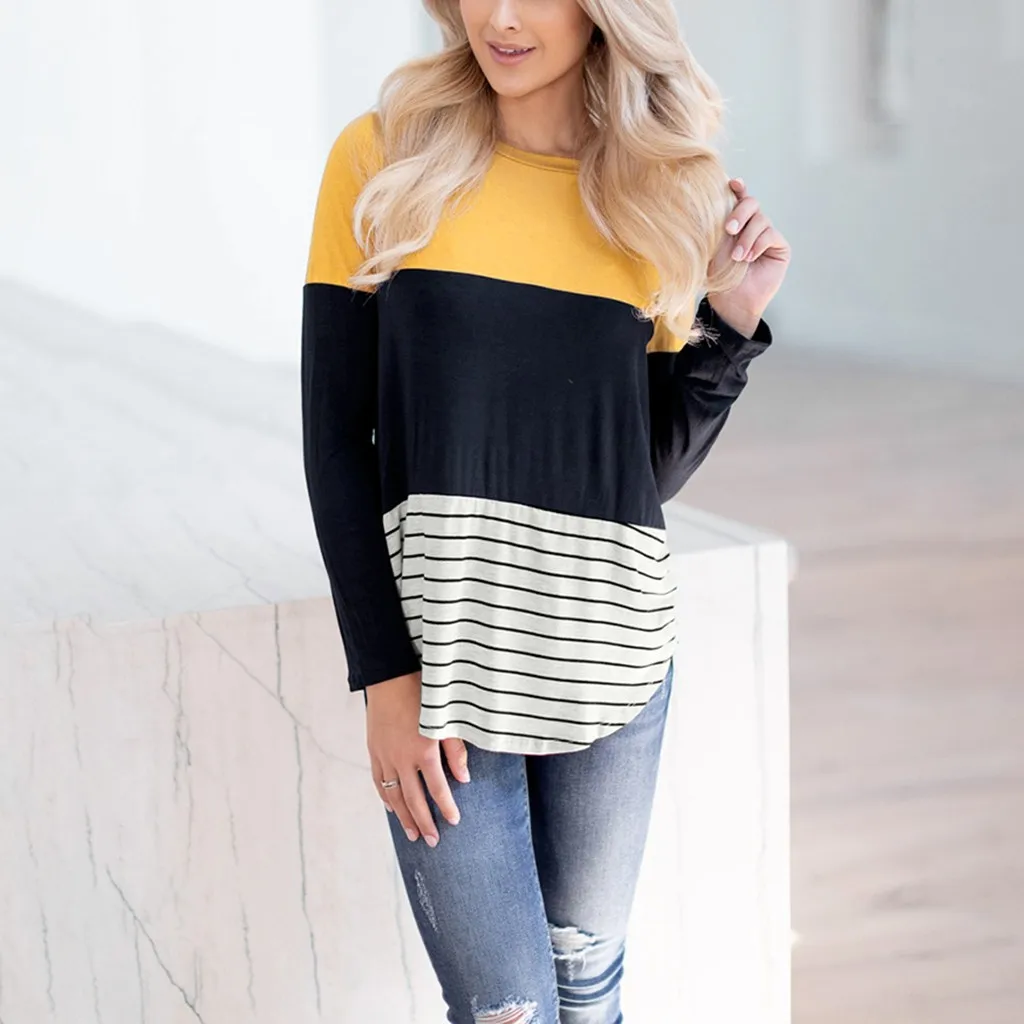 Беременность Костюмы ropa de mujer Для женщин для беременных, с длинным рукавом, в полоску, для кормления футболки для грудного вскармливания