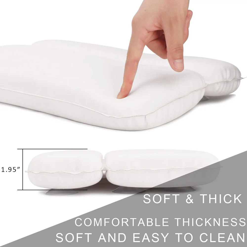 

Spa Non-Slip Cushioned Bath Tub Spa Pillow Bathtub Head Rest Pillow With Suction Cups For Neck And Back Bathroom Supply