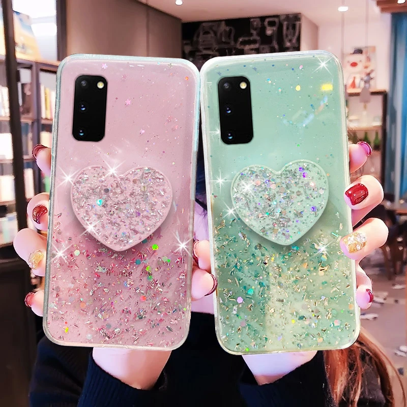 Glitter Case For Samsung Galaxy S20 Cases Silicon Samsung Note 10 Lite S10e Ultra S8 S9 Plus M40 M31 M30 J7 J5 Prime M20 Cover