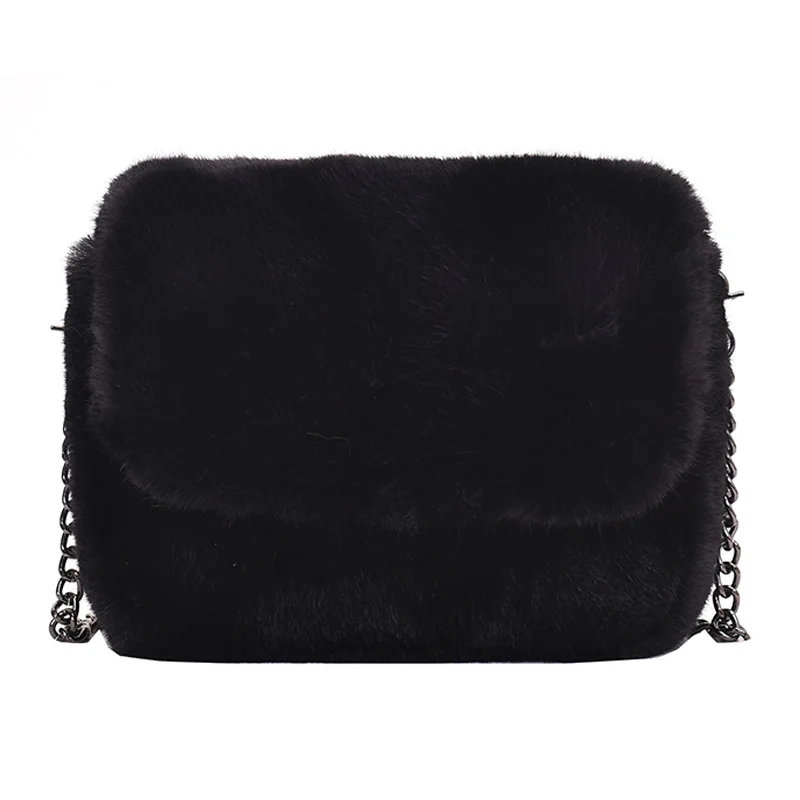 Новинка женская зимняя сумка через плечо из искусственного меха модная