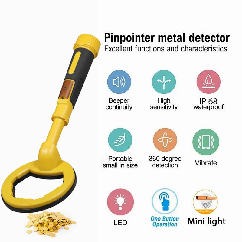 2022 NEW Underwater Pulse Waterproof Metal Detector Treasure Hunter IP68 Waterproo LED Lighting Alarm 2 In 1 Detection Rod |