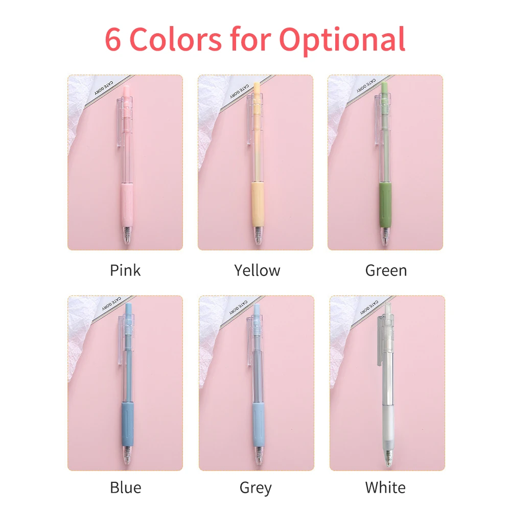 

6pcs Refillable & Retractable Gel Ink Pens 0.5mm Black Ink Gel Pen for Office School Students Adults with Ink Refills
