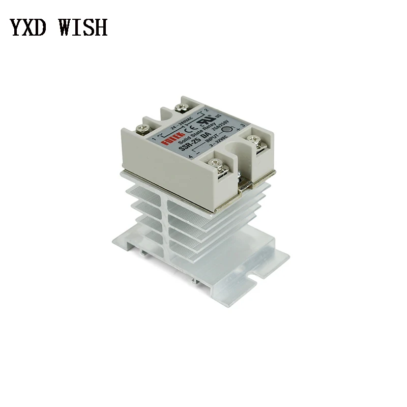 Мини Однофазное твердотельное реле SSR алюминиевый радиатор отвода тепла