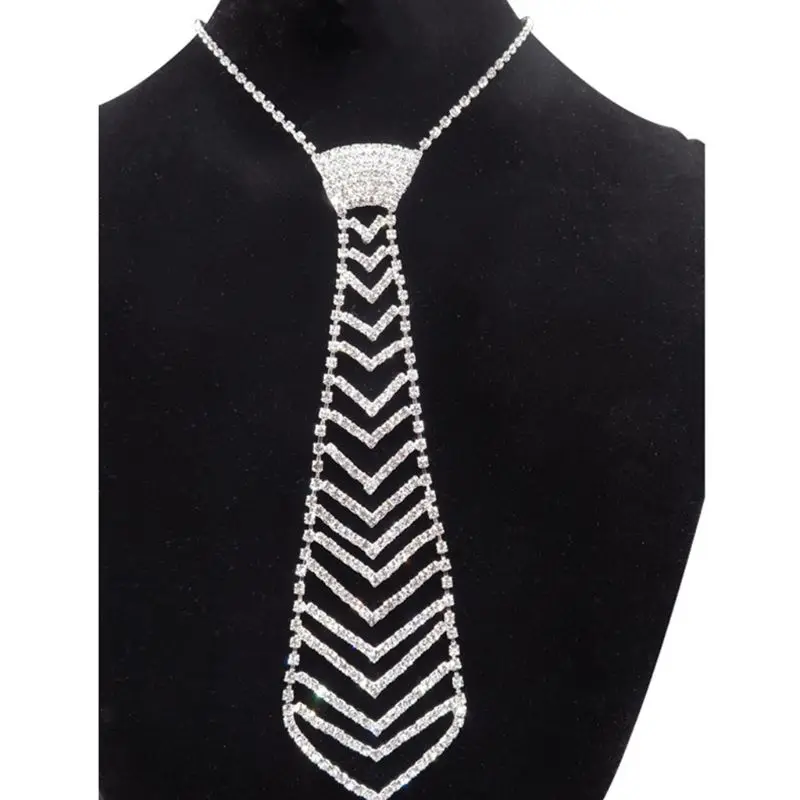 

Fashion Luxury Diamond Tie Rhinestone Collar Tie Fashion Wedding Party Dress Accessories gravatas Neckwear Banquet Tie