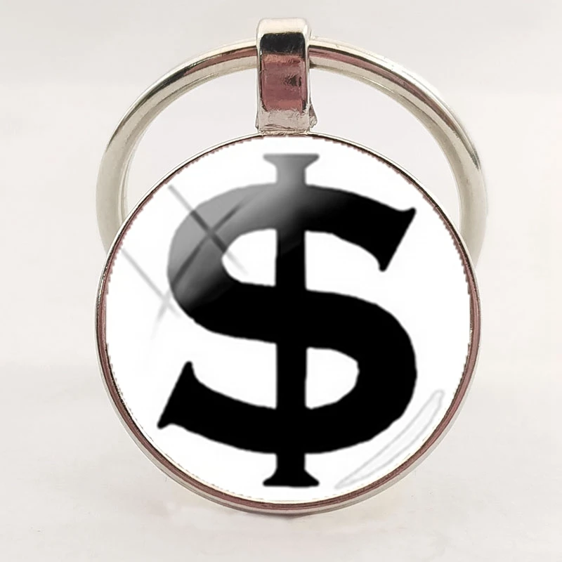Модный брелок аксессуары символ доллара с логотипом кольцо для ключей выпуклый