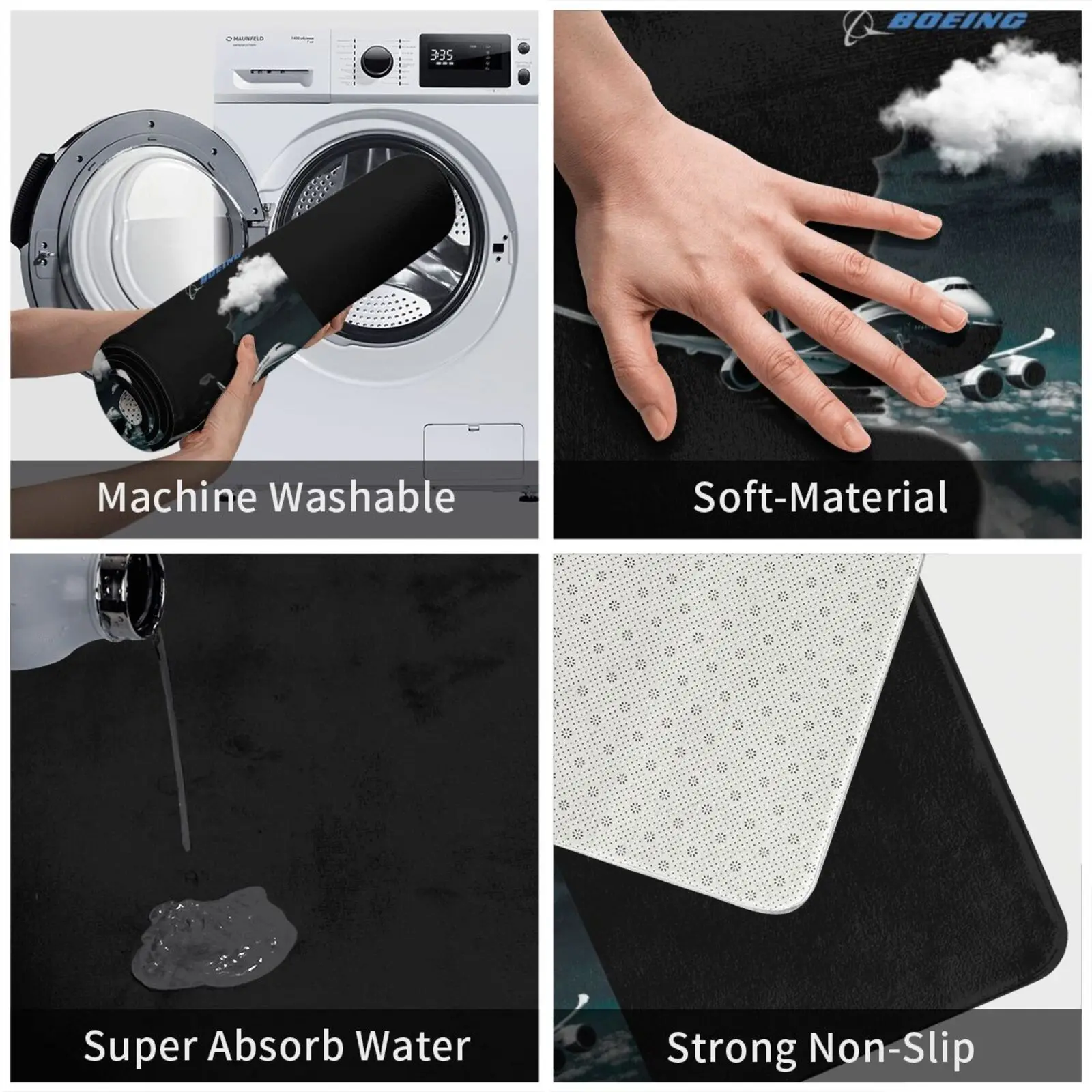 Boein самолёт и логотип в небе коврик мягкий подушка Боинг 747 с логотипом прожектор