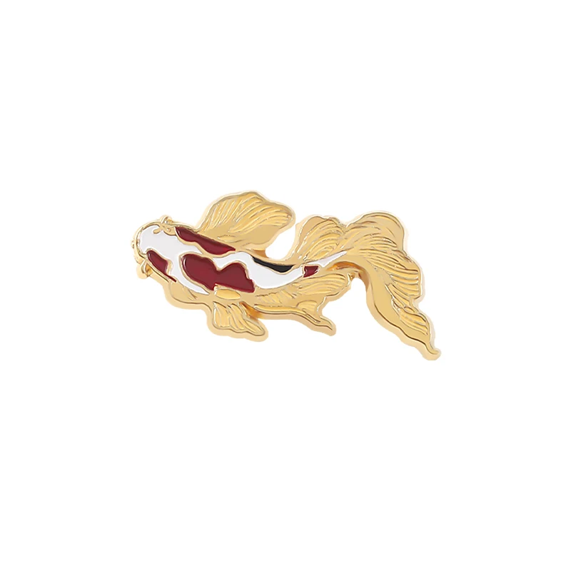 

Cartoon Cute Koi Fish Enamel Pins Blue Crane Alloy Brooch Badge With Animals Jewelry Accessories Gifts For Women Kid