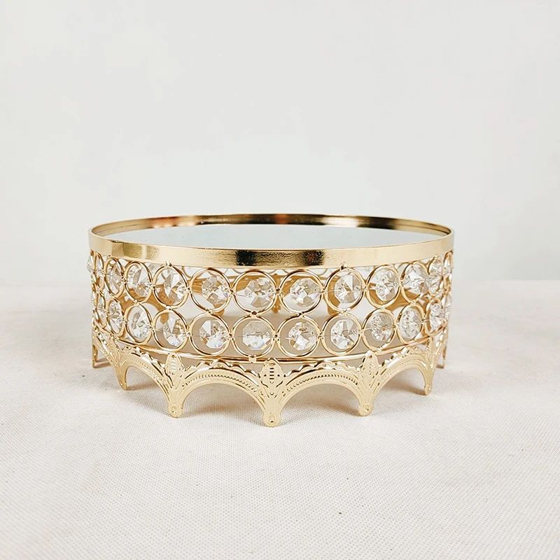 

1pcs 10inch crystal Metal Display Cupcake Stands for Dessert, Gold