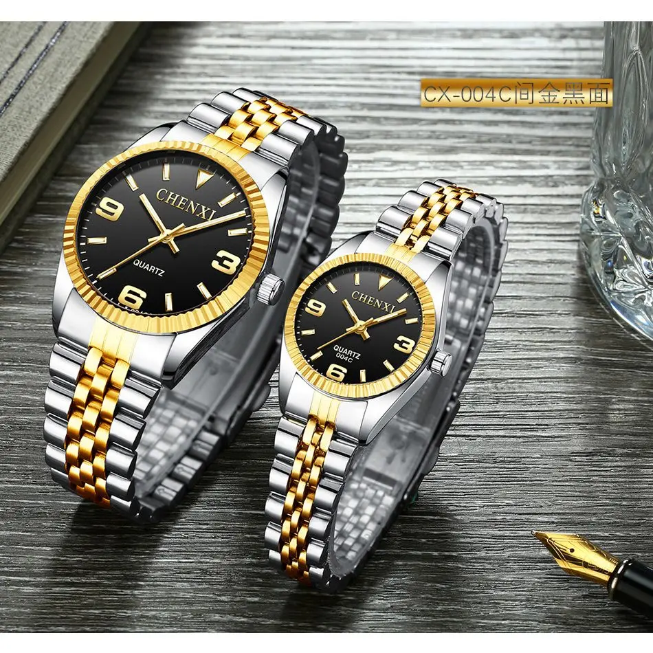 Men's Paire Watches Digital Lover Gold Women's Quartz Wristwatch Female Gift Best Seller Sale Waterproof Stainless Steel