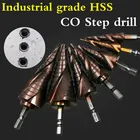 Ступенчатое сверло M35 из быстрорежущей стали с кобальтом, 3-134-126-246-35, высокоскоростные стальные сверла, спиральный паз, треугольный хвостовик, нержавеющая сталь