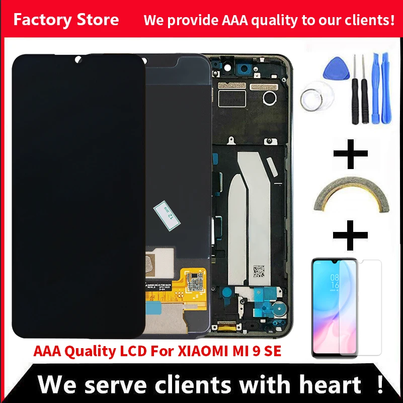 100% Оригинальный супер AMOLED для Xiaomi Mi 9 SE ЖК дисплей с рамкой экран MI M1903F2G|Экраны