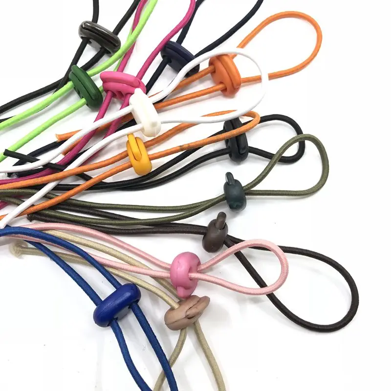 

30Pcs Two Hole Plastic Stopper Cord Lock Tighten Spring Cord End Buckles DIY Adjustable buckle for sportswear/shoes/elastic band