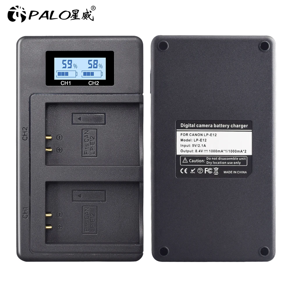 PALO Быстрая зарядка lcd USB smart LP E12 зарядное устройство для LPE12 LP-E12 батарея Canon EOS M M10 M50 M100 100D Kiss X7 SL1 камера