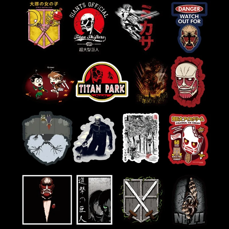 

70PCS Attack on Titan Sticker Anime Icon Animal Stickers Gifts for Children To Laptop Suitcas Bicycle Car PVC Stickers