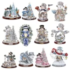 3D наклейка, Рождественская елка, Хрустальная елка, снеговик, дизайн, ПВХ наклейка, окно, двери, плакаты, Декор